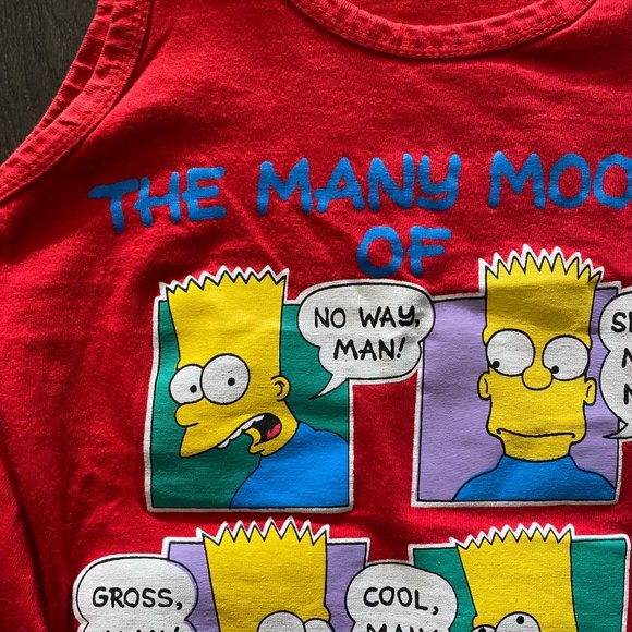 vintage 1992 bart simpson kids tank top label size 6 - Picture 2 of 9